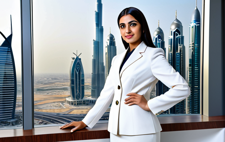 Modern Business in Dubai**

"A confident Arab businesswoman, fully clothed in a stylish, modest business suit, standing in a modern office overlooking the Dubai skyline, appropriate attire, safe for work, perfect anatomy, natural proportions, professional corporate photography, high quality, family-friendly."

**