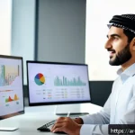 Home 19 마케팅관리사와 타 자격증 비교 - A professional Arab marketing manager in a modern office environment, wearing elegant business attir...